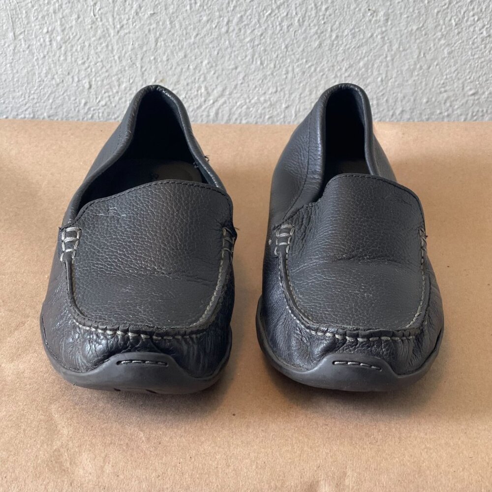 Mens Tommy Bahama  71/2 D Orion Leather Loafers Black Slip-On‎ Casual Shoes